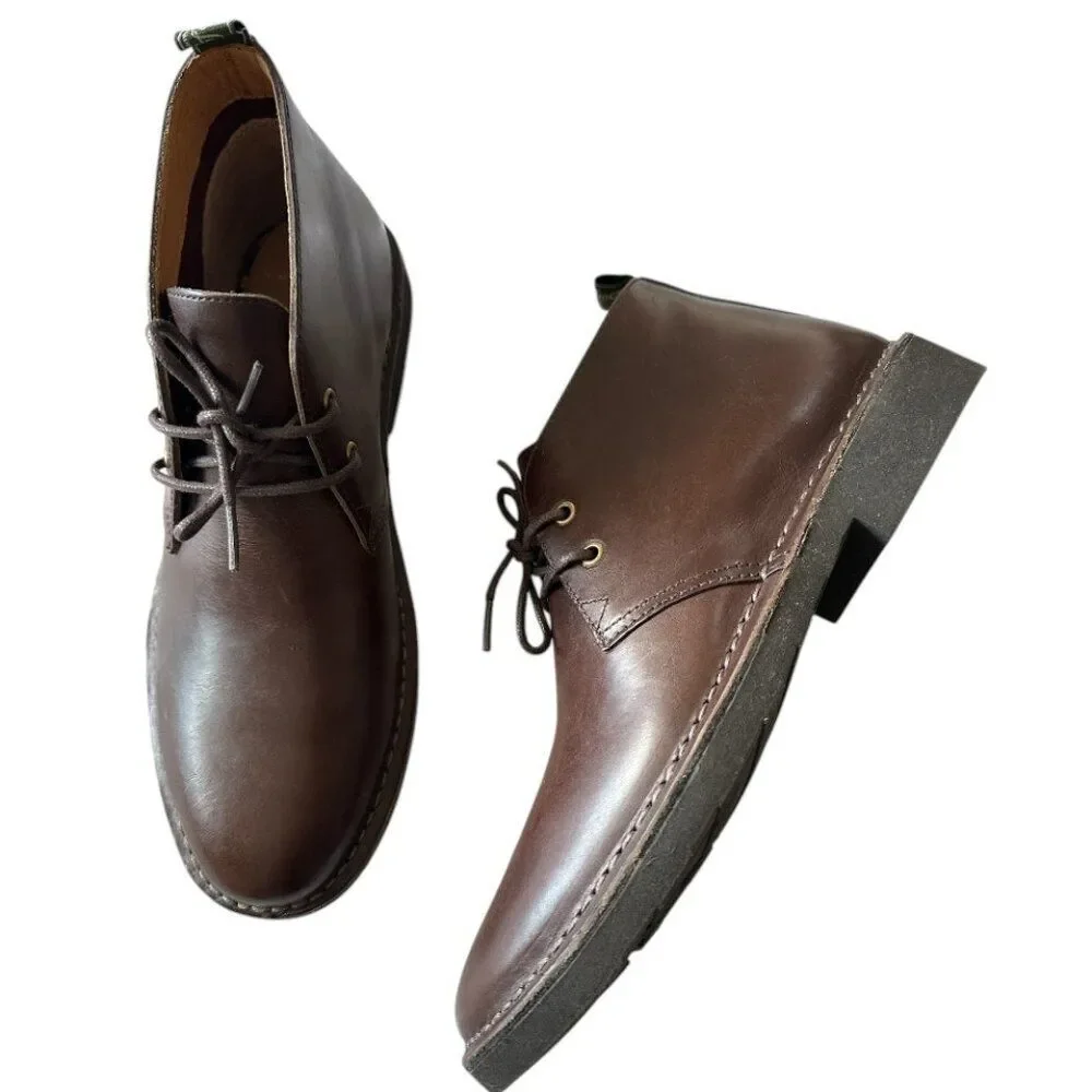 Polo Ralph Lauren Talan Chukka Brown Leather Men's sz 8.5D Lace-Up Casual Dress